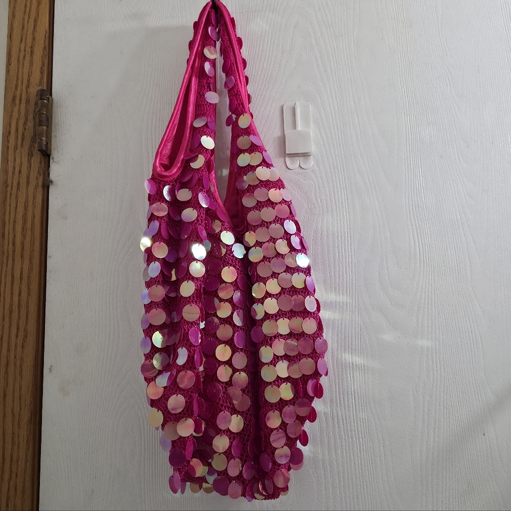Pink Sequin Women's Bag Vintage (Velcro Closure)